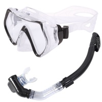 Набор для плавания взрослый маска+трубка (Силикон) (черный) E39233