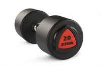 Гантель 32 кг ZIVA серии ZVO уретановое покрытие красная вставка