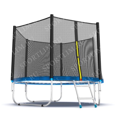 Батут с внешней сеткой и лестницей EVO JUMP External 8ft (Blue) + нижняя сеть